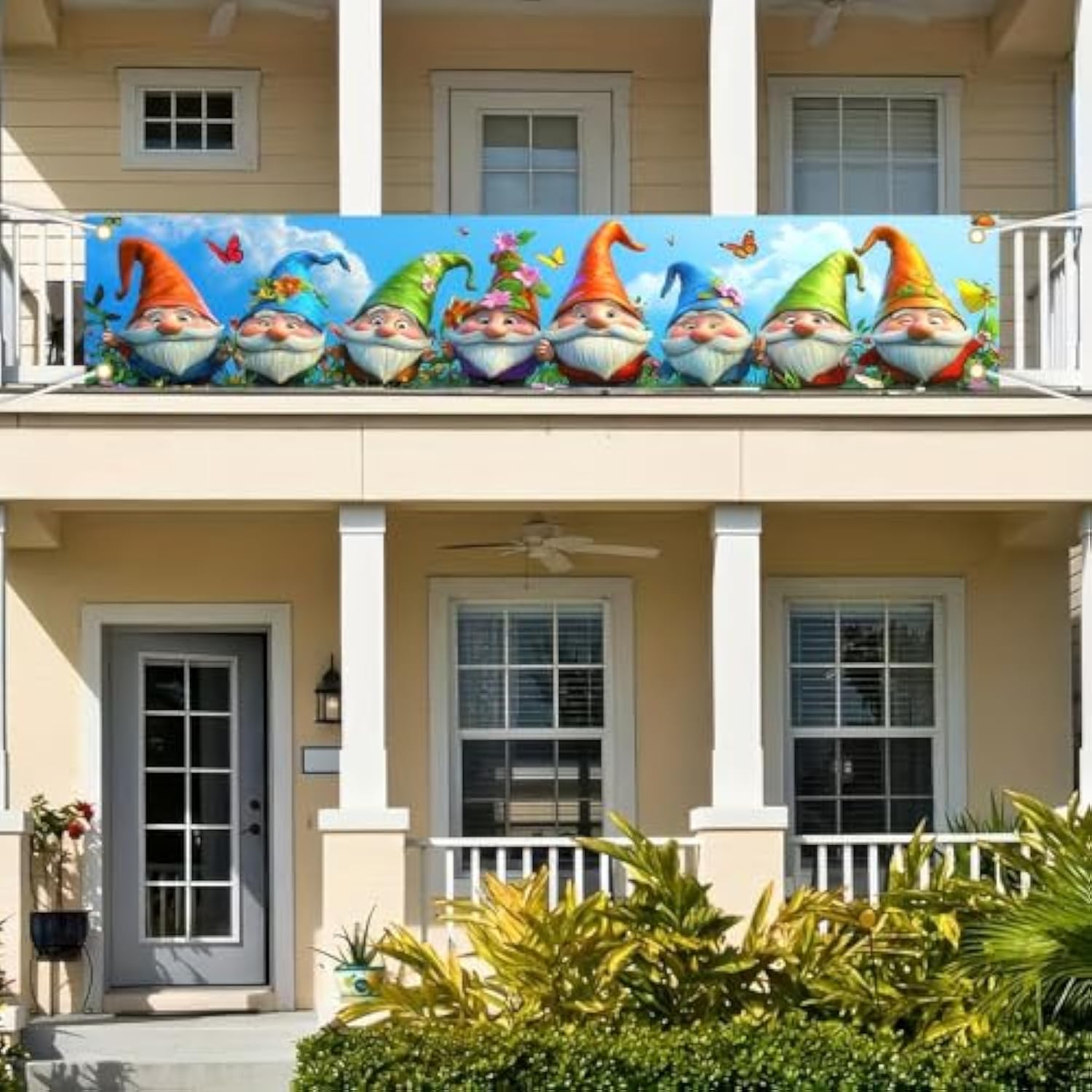 Welcome Spring Summer Banner Spring Cute Gnomes Outdoor Decoration Seasonal Party Theme Shoot Background Banner Hello Spring Party Decorations Outdoor Garden Decoration 78 * 17 Inches