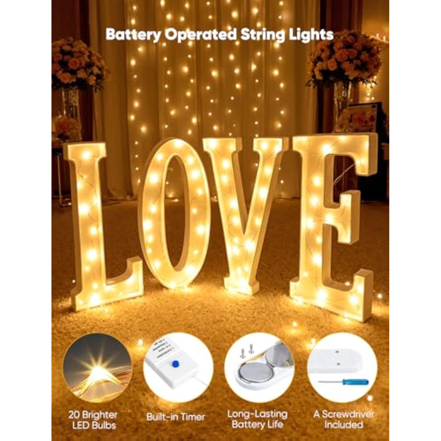 12 Pack Fairy Lights Battery Operated String Lights, 8 Modes & Timer, 7Ft 20Led Waterproof Silver Wire Twinkle Lights, F