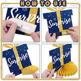 8 Pieces Birthday Centerpiece Table Decoration, Blue And Gold Happy Bi