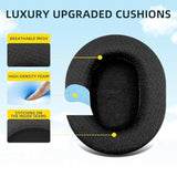 Replacement Ear Cushions For Audio Technica Ath M50X M50Xbt M50Rd M40X M30X M20X Msr7 Sx1 Monitor Headphones,Durable Thick Mesh Fabric Ear Cushions,Added Thickness(Black)