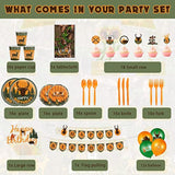 165 Pcs Hunting Birthday Party Decorations Camo Deer Birthday Banner Hunting Tablecloths Camo Disposable Dinnerware Tableware For 16 Guests Deer Camouflage Balloons Cake Cupcake Topper
