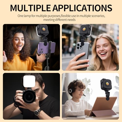 Selfie Light 3CCT USB-Rechargeable LED Phone Light - Portable Photo Light Up to 6500K Color Temperature for Selfie Makeup and Live Stream