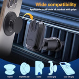 Car Vent Phone Mount For Thick Socket Grip, Air Vent Clip Phone Holder Compatible With Magsafe Wallet Black & Iphone Samsung Card Holder, Cellphone Stand With Sticky Adhesive