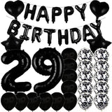 Sweet 29Th Birthday Decorations Party Supplies,Black Number 29 Balloons,29Th Foil Mylar Balloons Latex Balloon Decoration,Great 29Th Birthday For Girls,Women,Men,Photo Props