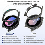 2+2 Pack For Samsung Galaxy Watch 5 40Mm Case+Screen Protector, Tempered Glass Protective + Allround Pc Matte Protective Cover Set For Galaxy Watch 5 40Mm Accessories Black