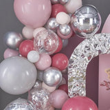 Dusty Pink Party Pack - 140 Pc Balloon Decoration Kit With Pastel Peach & Light Pink Balloons For Birthday, Baby Shower, Wedding