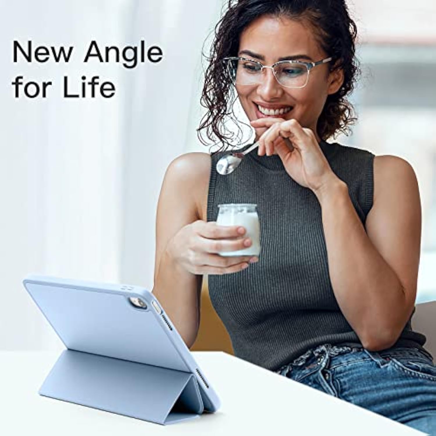 Compatible With (A16) 11Th Generation Case 11 Inch 2025, For 10Th Generation Case 10.9 Inch 2022 With Pencil Holder, Slim Trifold Stand Protective Cover With Soft Tpu Back, Sky Blue