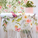 Garden Party Flower Banner Reusable Wildflower Garland For Enchanted Garden Woodland Tropical Theme Wedding Baby Shower Birthday Tea Supplies Girl Decorations - 2 Pcs