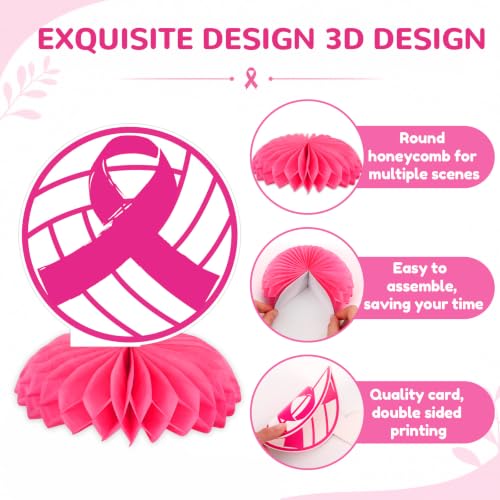 12 Pcs Pink Bow Volleyball Centerpieces Breast Cancer Awareness Decorations