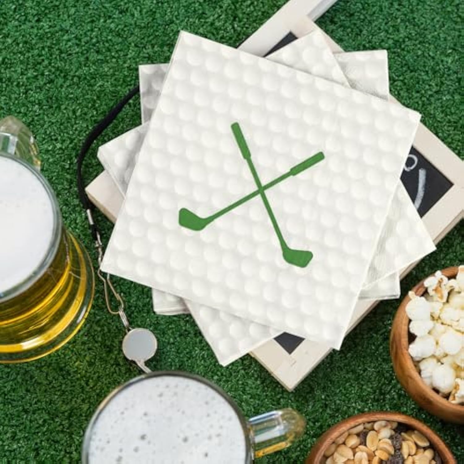 50 Pieces Golf Paper Napkins 13 X 13 Inches Luncheon Napkins Cocktail Napkins Disposable Sports Theme Decorations For Kids Baby Shower,Birthday Party,Golf Theme Party Supplies