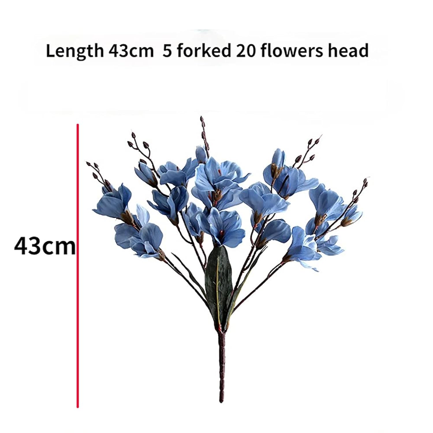 Artificial Magnolia Flowers Bouquet With 17'' Long Stem, Realistic Silk Flower Bouquet For Home Table Centerpiece Wedding Decor, 2 Branch, Not Include Vase