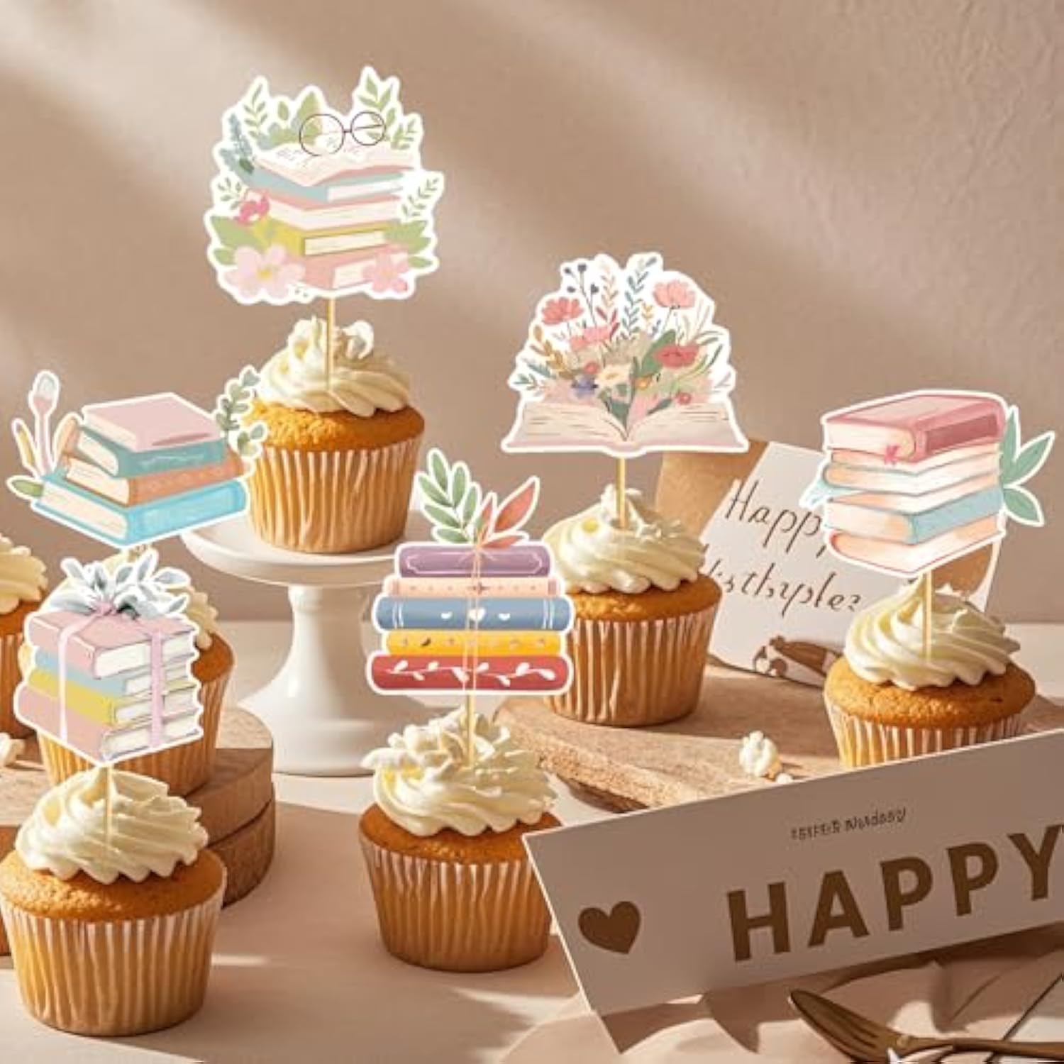 24 Pcs Storybook Cupcake Toppers Storybook Baby Shower Cake Decorations Storybook Baby Shower Decorations Cupcake Toppers For Reading Book Baby Birthday Party