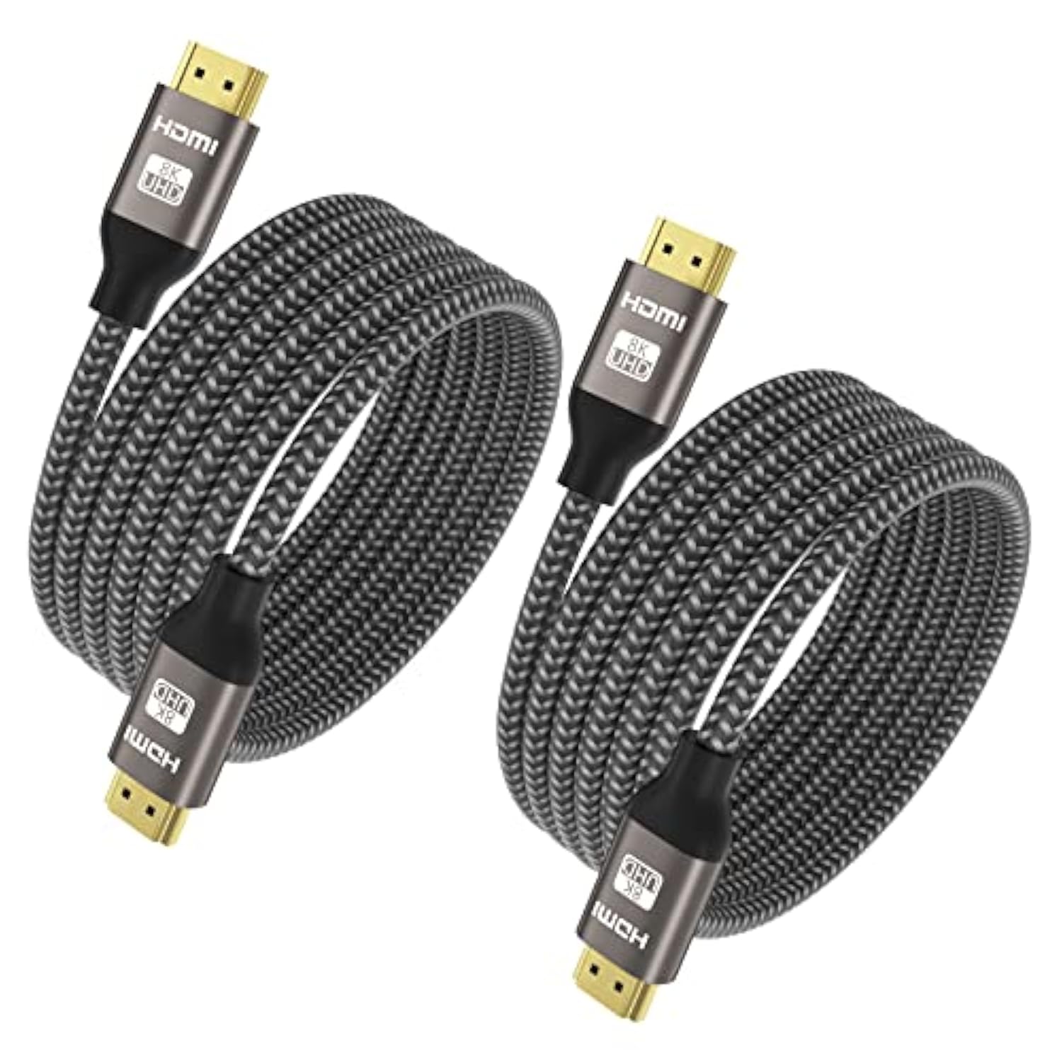 8K Hdmi Cable - 6Ft/2Pack, 8K@60Hz 4K@120Hz Hdmi 2.1 Braided Cord, Supports 48