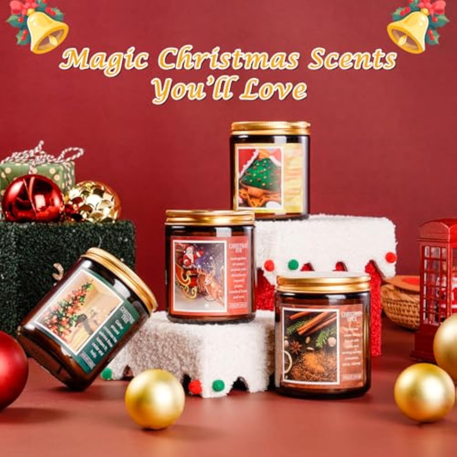 Christmas Candle | Christmas Cookies Candle Scents Of Merry Cookie Dough Sugar Cookies For Santa Holiday, Christmas Scented Candles For Home - 7 Oz Aromatherapy Jar Candles, Gift For Women And Men