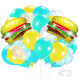 63Pcs Spongebob Birthday Decoration,12 Inch Yellow Blue Underwater Balloon With 2 Burger Balloon For For Party,Mermaid,Baby Shark,Ocean Themed Party, Kids Room Supplies