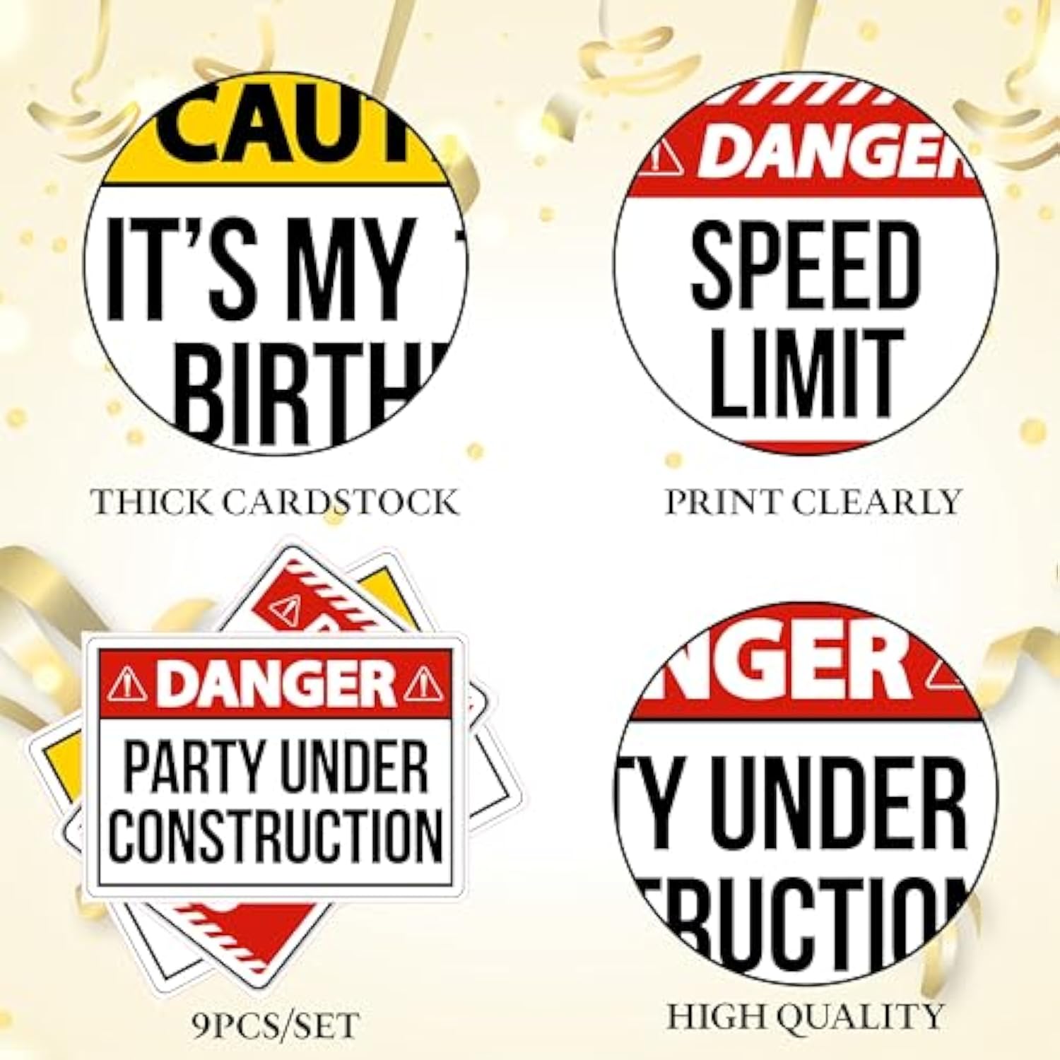 30Th Birthday Decorations – Funny Warning Signs Posters, 9Pcs Thick Cardstock (450Gsm, 8.8"X11.8") – Party Supplies & Unique 30 Years Old Birthday Gifts For Men, Women, Husband, Wife, Him, Her