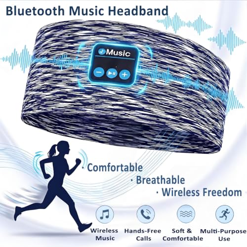 Bluetooth Headphones, Sleep Headphones Headband Wireless For Sleeping Side Sleepers - Adjustable Sleep Headphone, And Bluetooth Headbands For Women Men(Grey)
