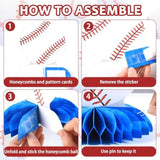 12PCS Baseball Party Decorations – Honeycomb Centerpieces for Sports Themed Party