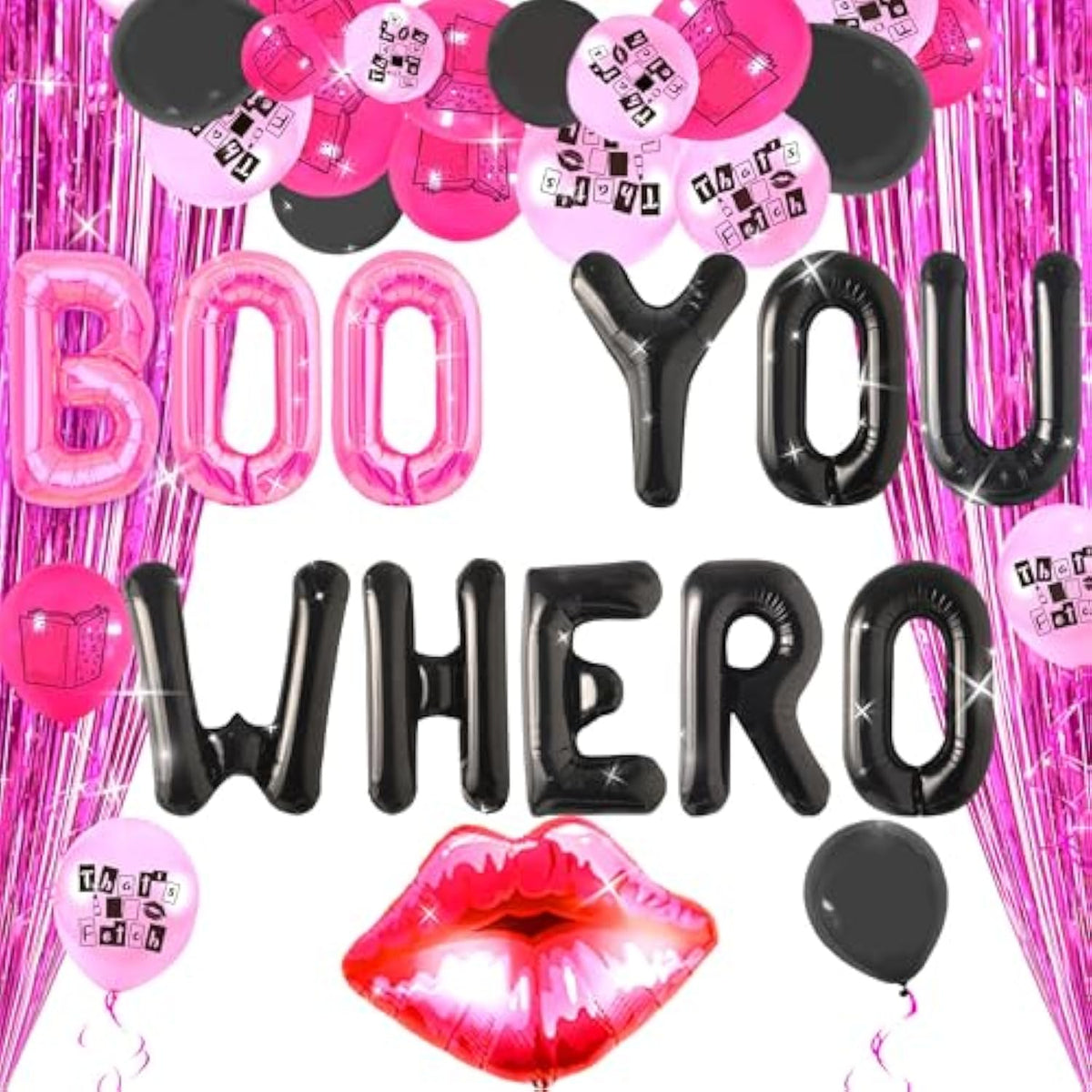 Mean Girl Balloon Party Decoration Thats Fetch Balloons Burn Book Banner Y2K Party Supplies