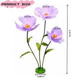 5.57 Ft Giant Artificial Flowers,Large Paper Flower,Adjustable Waterproof Fake Artificial Flower Decoracion Set For Wedding,Hotel,Office,Window Display And Home Farmhouse Decor (Pure Purple)