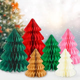 6-Piece 3D Christmas Honeycomb Paper Tree Table Centerpieces for Holiday Decor