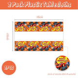 2Pcs Blaze And The Monster Tablecloth Disposable Tablecover Birthday Party Supplies And Decorations For Kid Boy Baby Shower Rectangle Tables 70"X42",2 Pack,