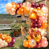 164PCS Fall Balloon Arch Kit with Maple Leaf Pumpkin Balloons for Thanksgiving