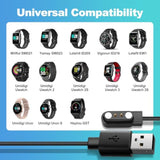 Smart Watch Charger With Magnetic Usb Charging Cable For Letsfit Willful Yamay Id205L Id205U Id205S Sw021 Sw023 Sw025 Umidigi Uwatch 3S 3 2 2S Urun Smartwatch - 3.3Ft