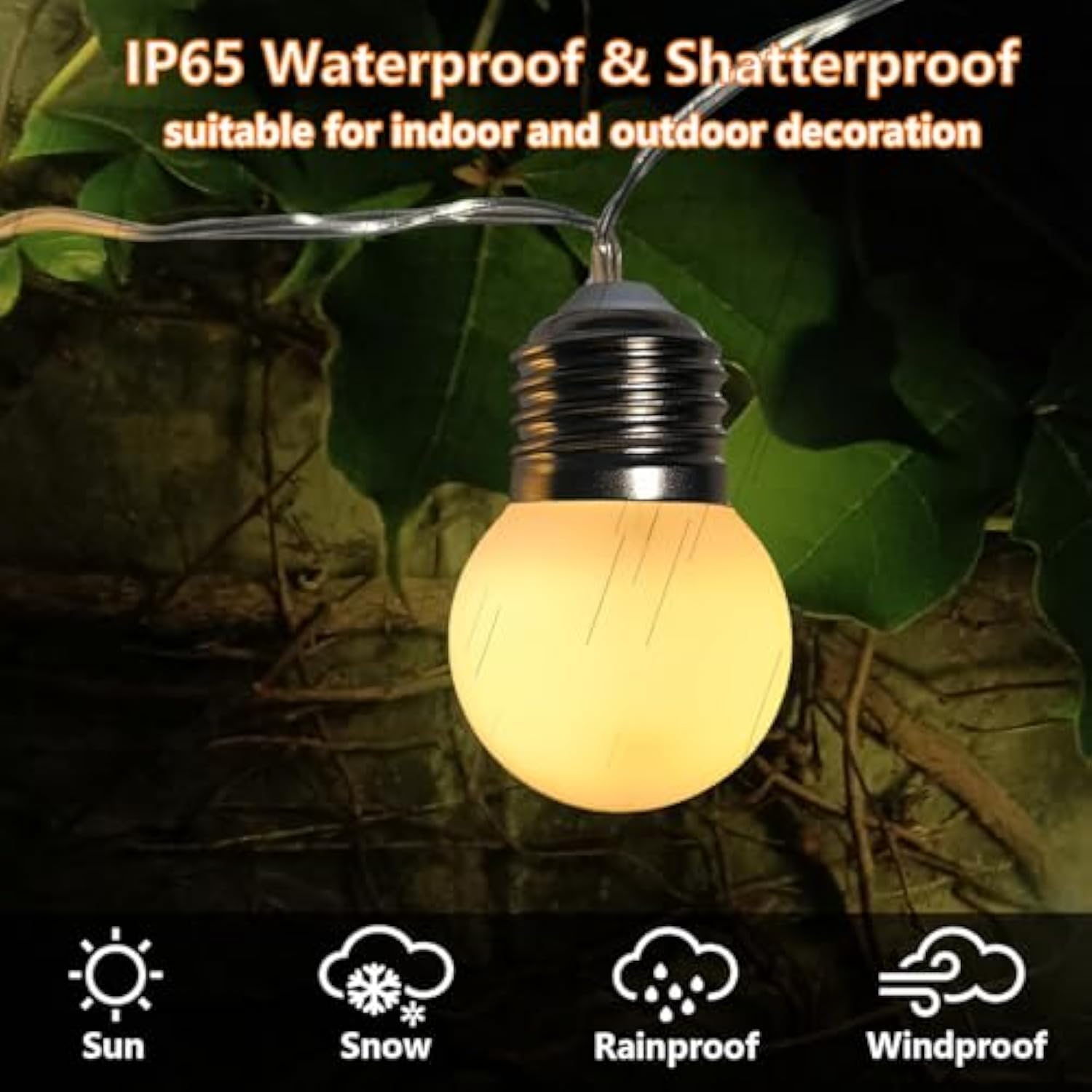 Globe String Lights Battery Operated 11.9Ft Marquee Letter Lights 12 Led Light Bulbs With Timer, Indoor Outdoor G40 Stri