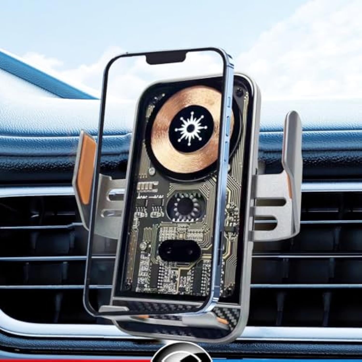 Wireless Car Charger Mount, 15W Fast Charging Auto Clamping Car Charger Holder For Iphone/Samsung For Iphone 16 15 14 13 12 11 Pro,Samsung Galaxy S25 S24 Ultra S23 S22 S21 S20