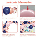 148Pcs Navy Blue Pink Rose Gold Balloon Arch, Navy Gender Reveal Balloon Garland For Bachelorette Shower Wedding Graduation Birthday Party Decoration