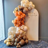 Fall Balloon Arch Garland Kit – Burnt Orange, White, Gold & Brown Party Decor