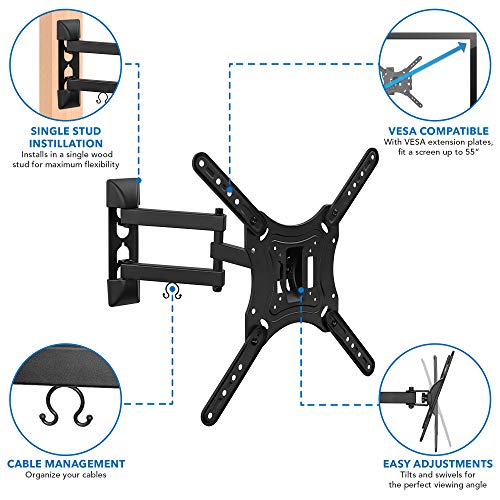 Mount-It! Full Motion Articulating TV Wall Mount for 2355 Inch LED LCD OLED Flat Screen TVs