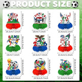 9PCS 2026 World Soccer Decorations Red Green and Blue Theme Honeycomb Centerpieces Double Sided, Soccer Themed Table Decor Supplies for Football Sports Competition Party Decorations