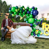 Green Dark Blue Balloon Garland Arch Kit Latex Confetti Balloons for Parties
