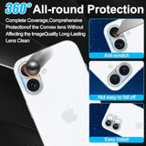 Screen Protector Compatible With Iphone 16, 2 Pcs Back Protector + 2 Pcs Camera Lens Protector, Ultra Hd Glass, Anti-Scratch, Easy Installation