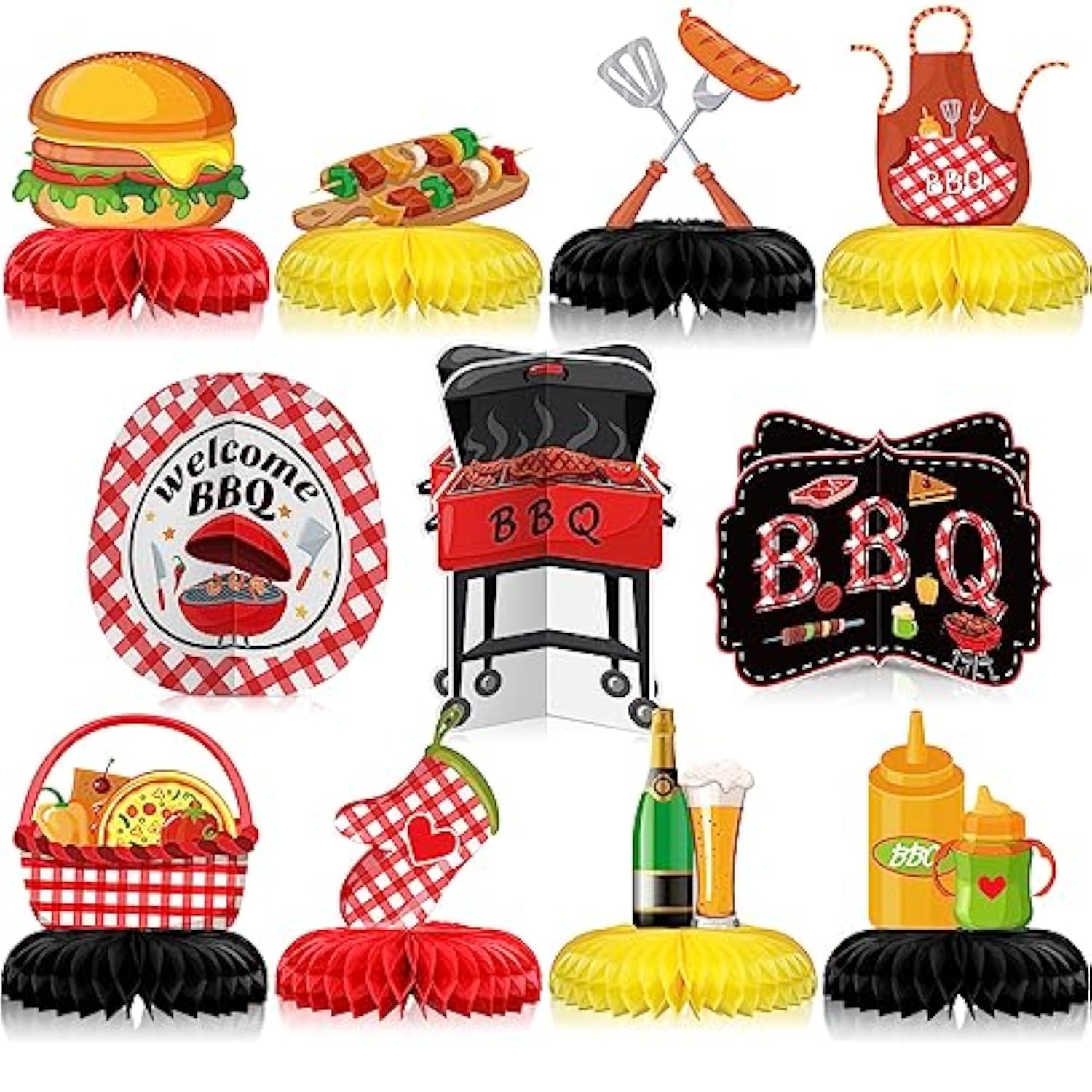 BBQ Party Centerpieces – 11pcs Baby-Q, Picnic & Summer Birthday Table Decorations Set