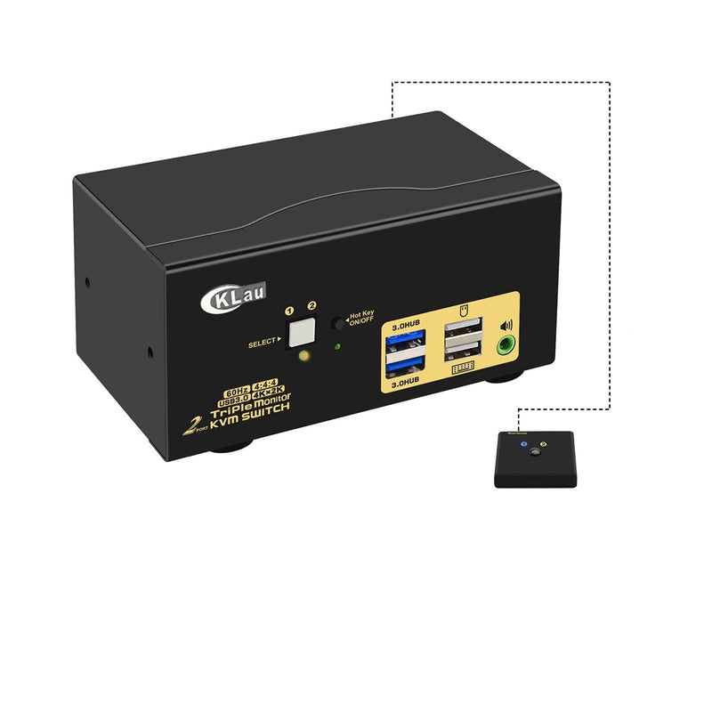 4K@60Hz 2 Port Hdmi Kvm Switch Triple Monitor With Audio, Cables And 2 Usb 3.0