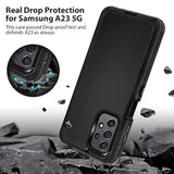 For Samsung A23 Case, [Shockproof] [Anti-Dust] [Heavy Duty Protection] Tough Rugged Dual Layer Raised Edge Outdoor Protective Hybrid Phone Case For Samsung Galaxy A23 5G 2022 (Not For Uw) Black