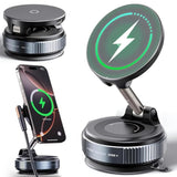 Wireless Charger Car Phone Holder For Magsafe,360°Adjustable Suction Cup Phone Mount For Car Dashboard/Windshield, Compatible With Iphone 16/15/14/13/12 Series (Black)