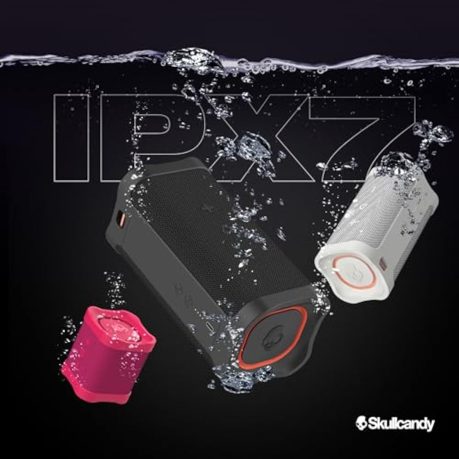 Skullcandy Terrain XL Wireless Bluetooth Speaker - IPX7 Waterproof Portable Speaker, 18 Hour Battery, Nylon Wrist Wrap, True Wireless Stereo