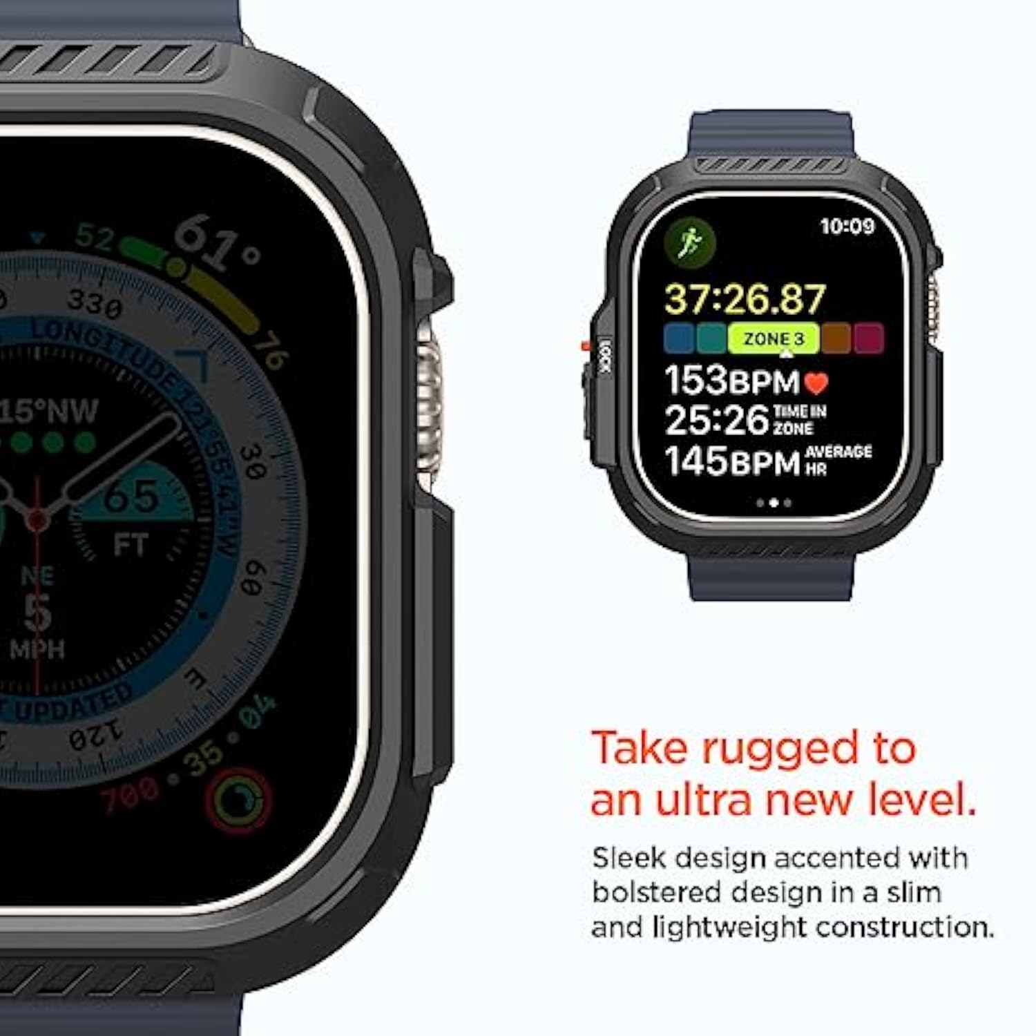 Spigen for Apple Watch Ultra 3/2/1 Case, Lock Fit 49mm Secure Locking System Cover - Black