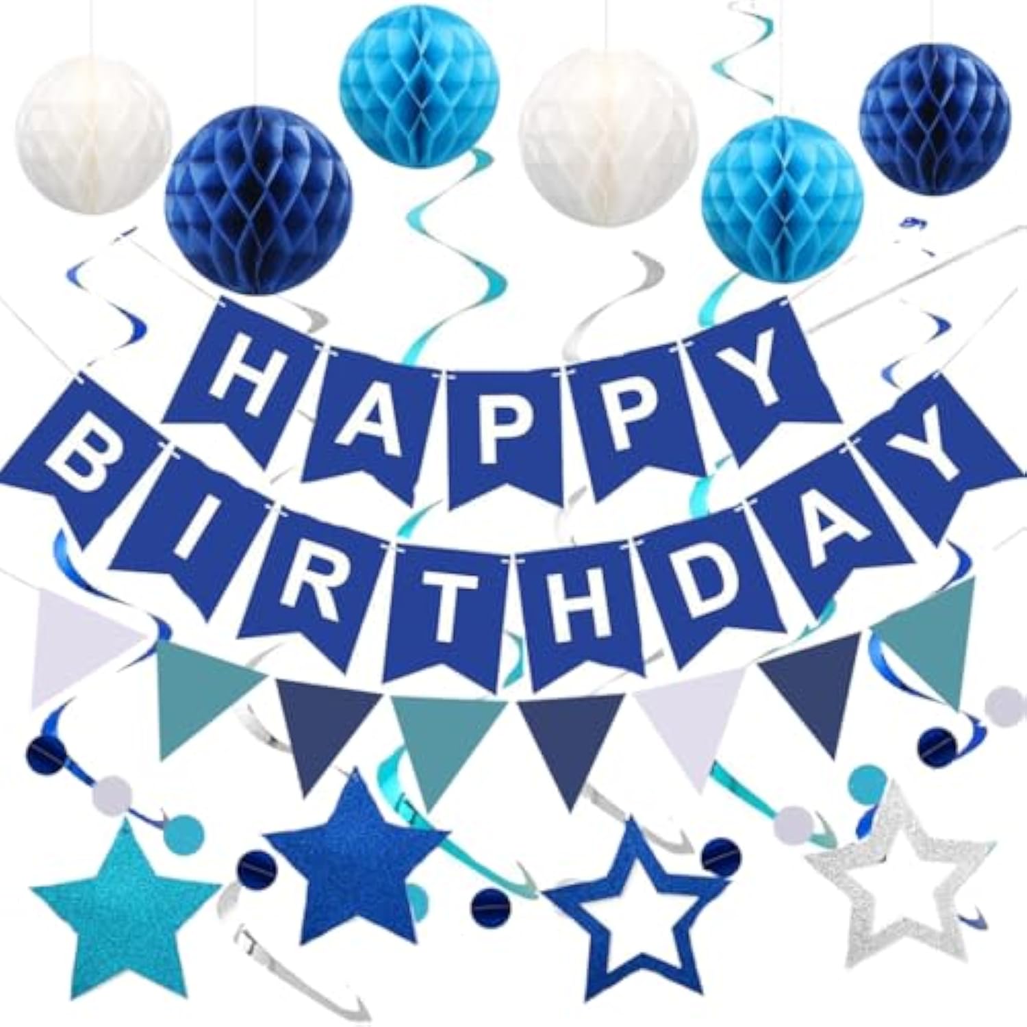 Happy Birthday Banner And Buntings, Happy Birthday Decorations For Women Rose Gold Set Contains 12Inch Balloons, Ribbons And Birthday Banners