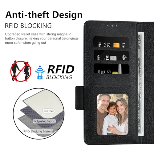 for  Galaxy Z Fold 7 Case Wallet with Card Holder RFID Blocking S Pen Holder Leather Heavy Duty Shockproof Protective Flip with Magnetic Clasp