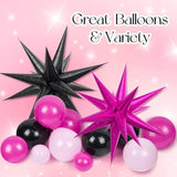 Pink And Black Balloon Arch Garland Kit With Hot Pink Black Light Pink Metallic Pink Balloons For Baby Shower Bridal Shower Wedding Birthday Party Decorations