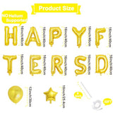 16 Inches HAPPY FATHER'S DAY Letter Balloon Banner with Star and Latex Balloons - Mylar Foil Alphabet Balloons Sign for Father's Day Dad Party Decorations, Family Gathering Supplies (Gold)