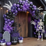 9pcs Black Purple Star Balloons 22 Inch Foil Spike Balloons for Party Decorations