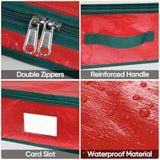 Soft Christmas Wrapping Paper Storage Bag, 40" Durable Pe Gift Wrap Storage Bag With Flexible Partitions And Pockets For Ribbon, Accessories (Red)