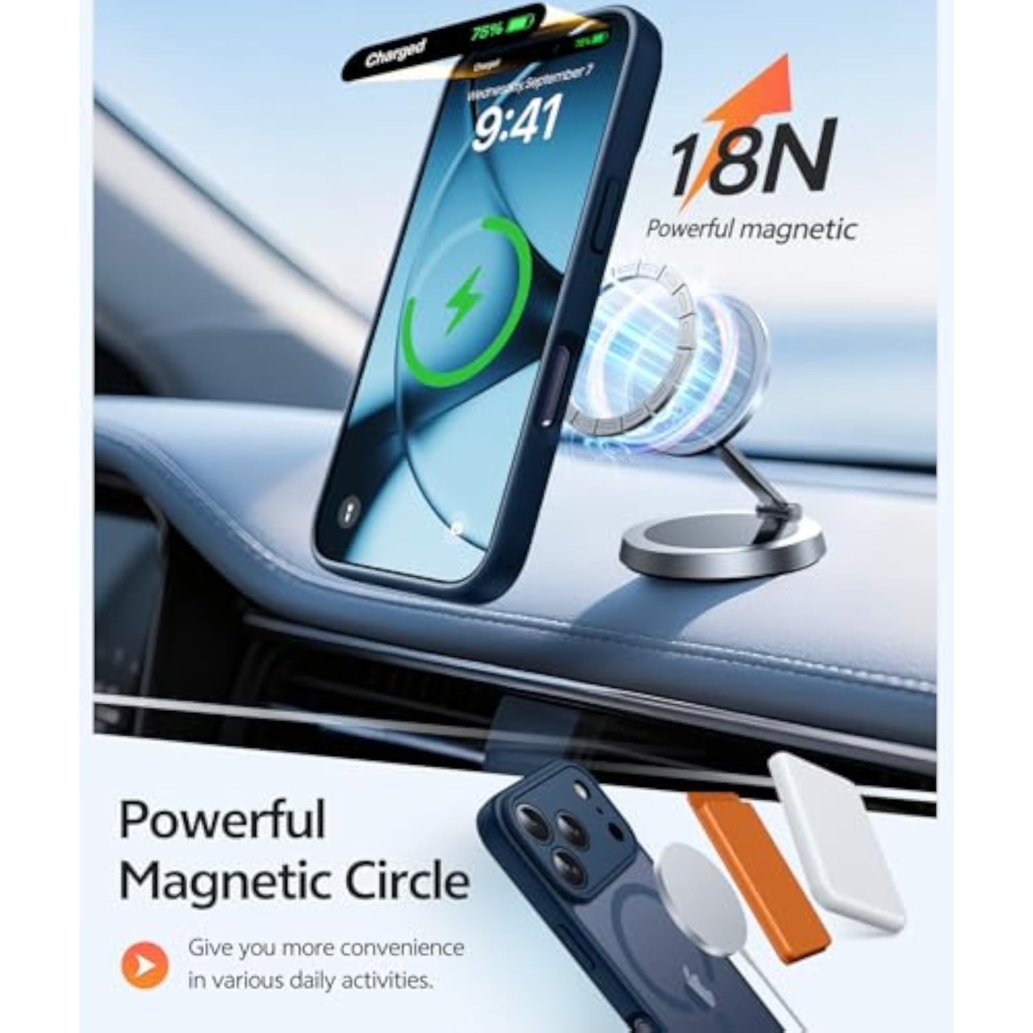 Magsafe Compatible iPhone 17 Pro Case with Blue Screen Protector