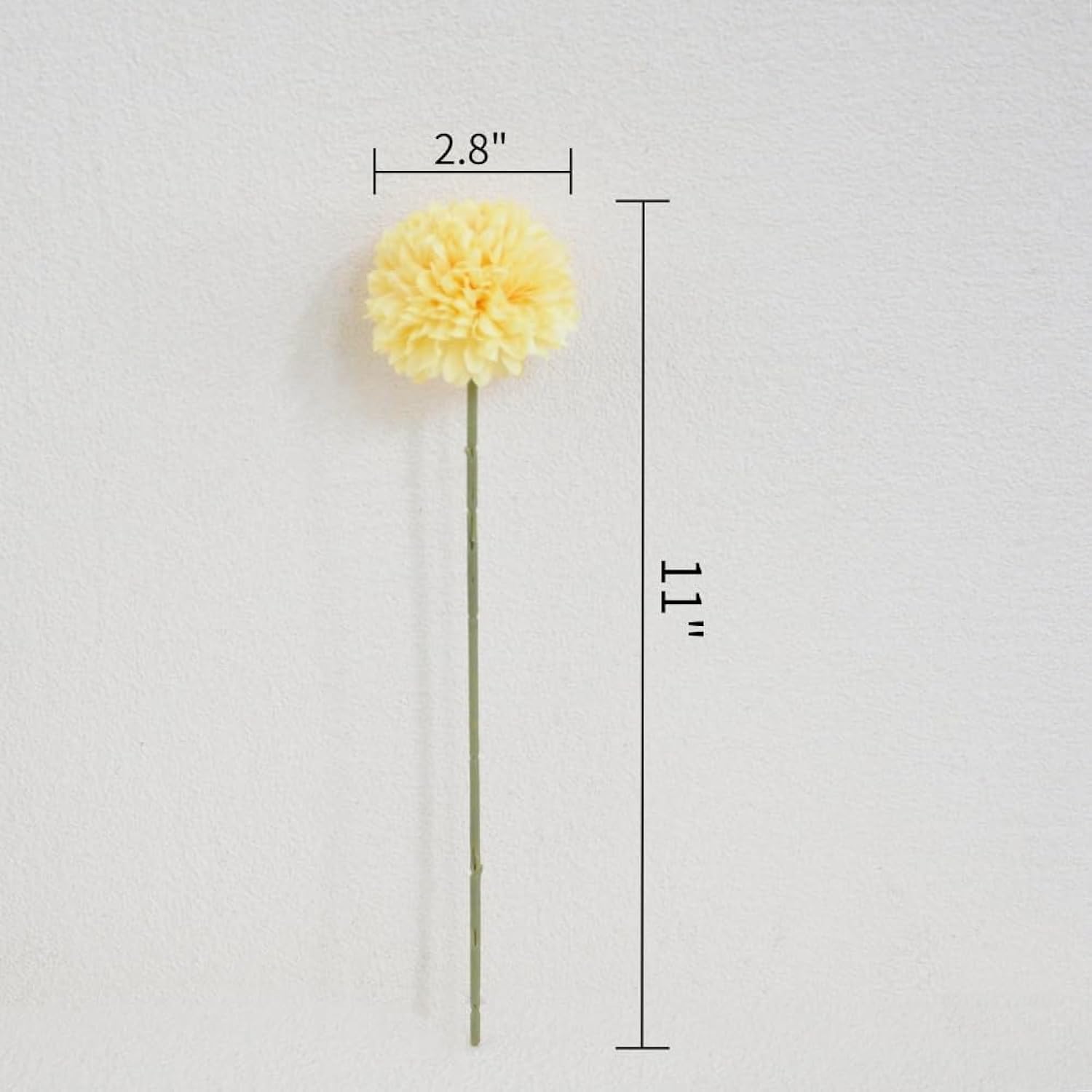 Artificial Chrysanthemum Ball Flowers Hydrangea Arrangement Bouquet Presents Decor 10Pcs Without Vase (Yellow)